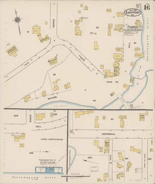 Sanborn Fire Insurance Map from Eastport, Washington County, Maine (1921), Sheet #0016 - Historic Sanborn Fire Insurance Map Print, vintage old map wall art, antique decor, genealogy gift, Maine Maine map
