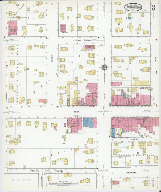 Sanborn Fire Insurance Map from Farmington, Fulton County, Illinois (1918), Sheet #0003 - Historic Sanborn Fire Insurance Map Print, vintage old map wall art, antique decor, genealogy gift, Illinois Illinois map