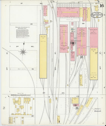 Sanborn Fire Insurance Map from Huntington, Cabell County, West Virginia (1904), Sheet #0016 - Complete Map Set gallery image, historic Sanborn map, vintage wall art, West Virginia West Virginia