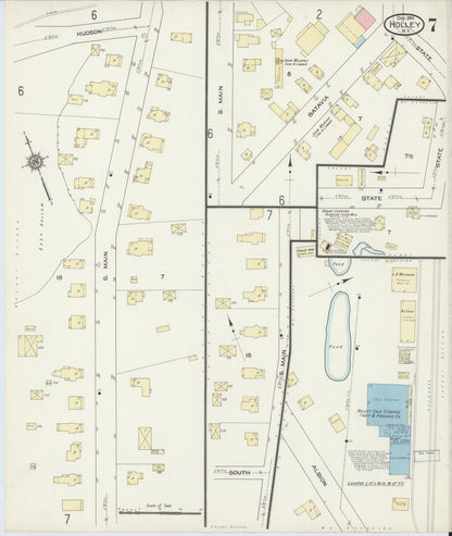 Sanborn Fire Insurance Map from Holley, Orleans County, New York (1914), Sheet #0007 - Historic Sanborn Fire Insurance Map Print, vintage old map wall art, antique decor, genealogy gift, New York New York map
