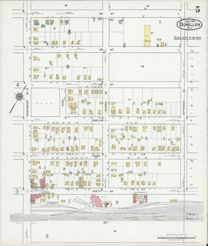Sanborn Fire Insurance Map from Dunellen, Middlesex County, New Jersey (1919), Sheet #0005 - Complete Map Set gallery image, historic Sanborn map, vintage wall art, New Jersey New Jersey