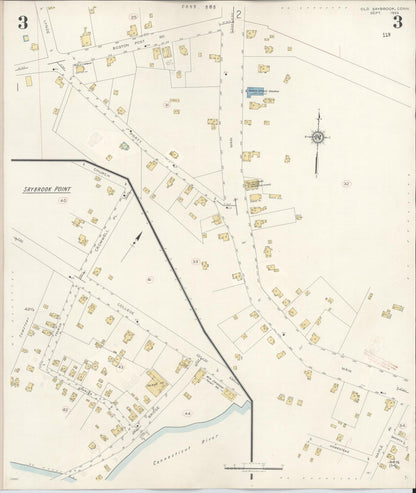 Sanborn Fire Insurance Map from Old Saybrook, Middlesex County, Connecticut (1943), Sheet #0003 - Complete Map Set gallery image, historic Sanborn map, vintage wall art, Connecticut Connecticut
