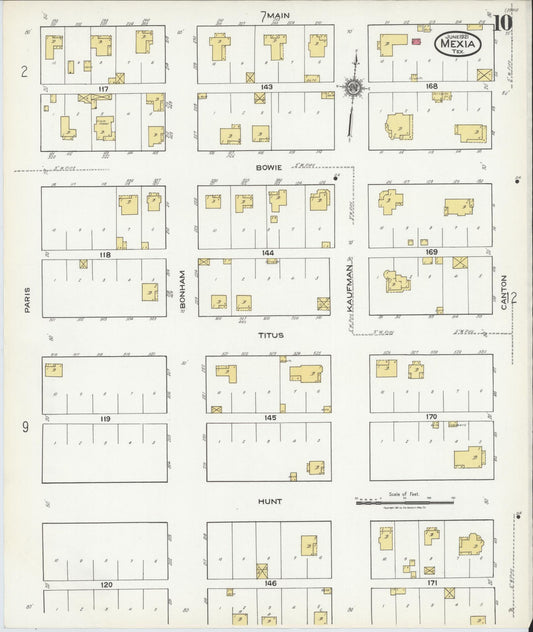 Sanborn Fire Insurance Map from Mexia, Limestone County, Texas (1921), Sheet #0010 - Historic Sanborn Fire Insurance Map Print, vintage old map wall art, antique decor, genealogy gift, Texas Texas map