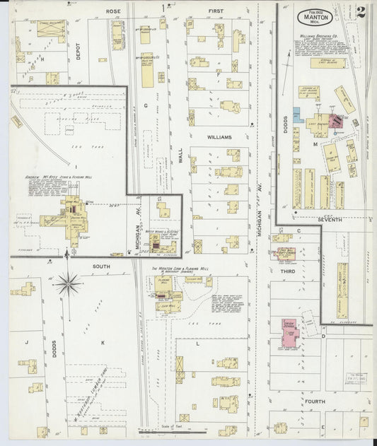 Sanborn Fire Insurance Map from Manton, Wexford County, Michigan (1902), Sheet #0002 - Historic Sanborn Fire Insurance Map Print, vintage old map wall art, antique decor, genealogy gift, Michigan Michigan map