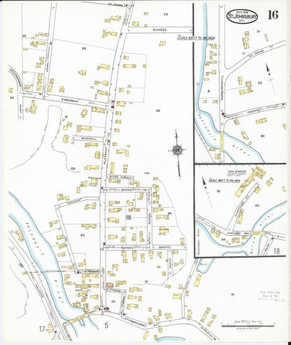 Sanborn Fire Insurance Map from Saint Johnsbury, Caledonia County, Vermont (1919), Sheet #0016 - Complete Map Set gallery image, historic Sanborn map, vintage wall art, Vermont Vermont