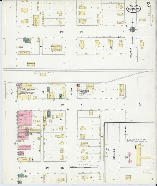 Sanborn Fire Insurance Map from Rankin, Vermilion County, Illinois (1910), Sheet #0002 - Historic Sanborn Fire Insurance Map Print, vintage old map wall art, antique decor, genealogy gift, Illinois Illinois map