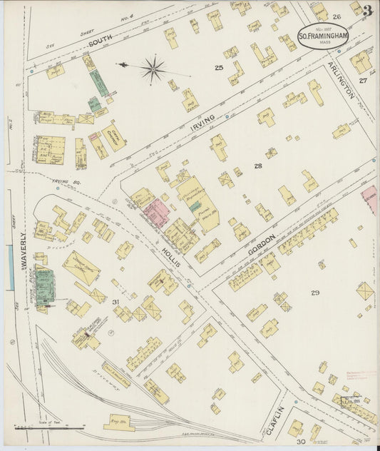 Sanborn Fire Insurance Map from South Farmington, Middlesex County, Massachusetts (1887), Sheet #0003 - Historic Sanborn Fire Insurance Map Print, vintage old map wall art, antique decor, genealogy gift, Massachusetts Massachusetts map
