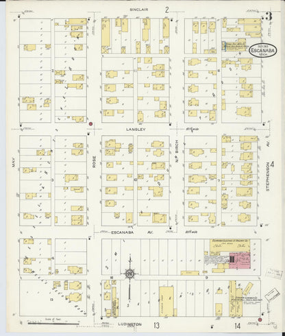 Sanborn Fire Insurance Map from Escanaba, Delta County, Michigan (1913), Sheet #0003 - Complete Map Set gallery image, historic Sanborn map, vintage wall art, Michigan Michigan