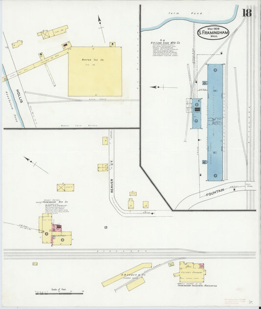 Sanborn Fire Insurance Map from South Farmington, Middlesex County, Massachusetts (1909), Sheet #0018 - Historic Sanborn Fire Insurance Map Print, vintage old map wall art, antique decor, genealogy gift, Massachusetts Massachusetts map