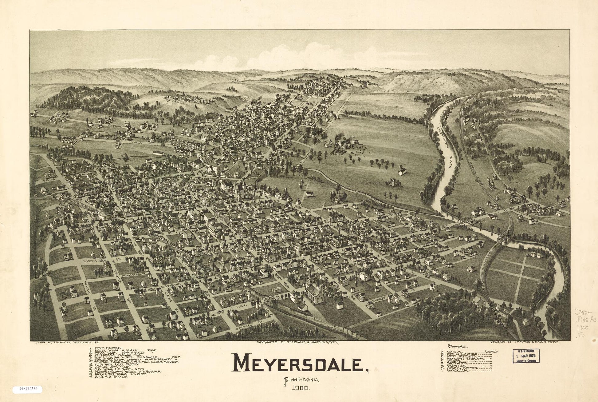 Meyersdale, Pennsylvania. (1900) – Historic Bird’s-Eye View Panorama Print