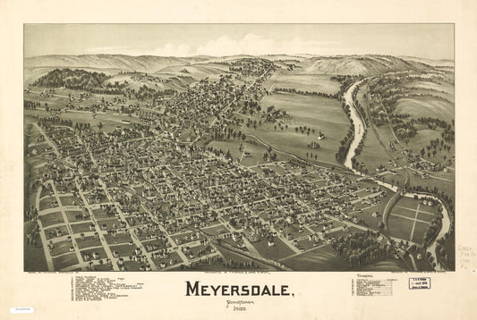 Meyersdale, Pennsylvania. (1900) – Historic Bird’s-Eye View Panorama Print