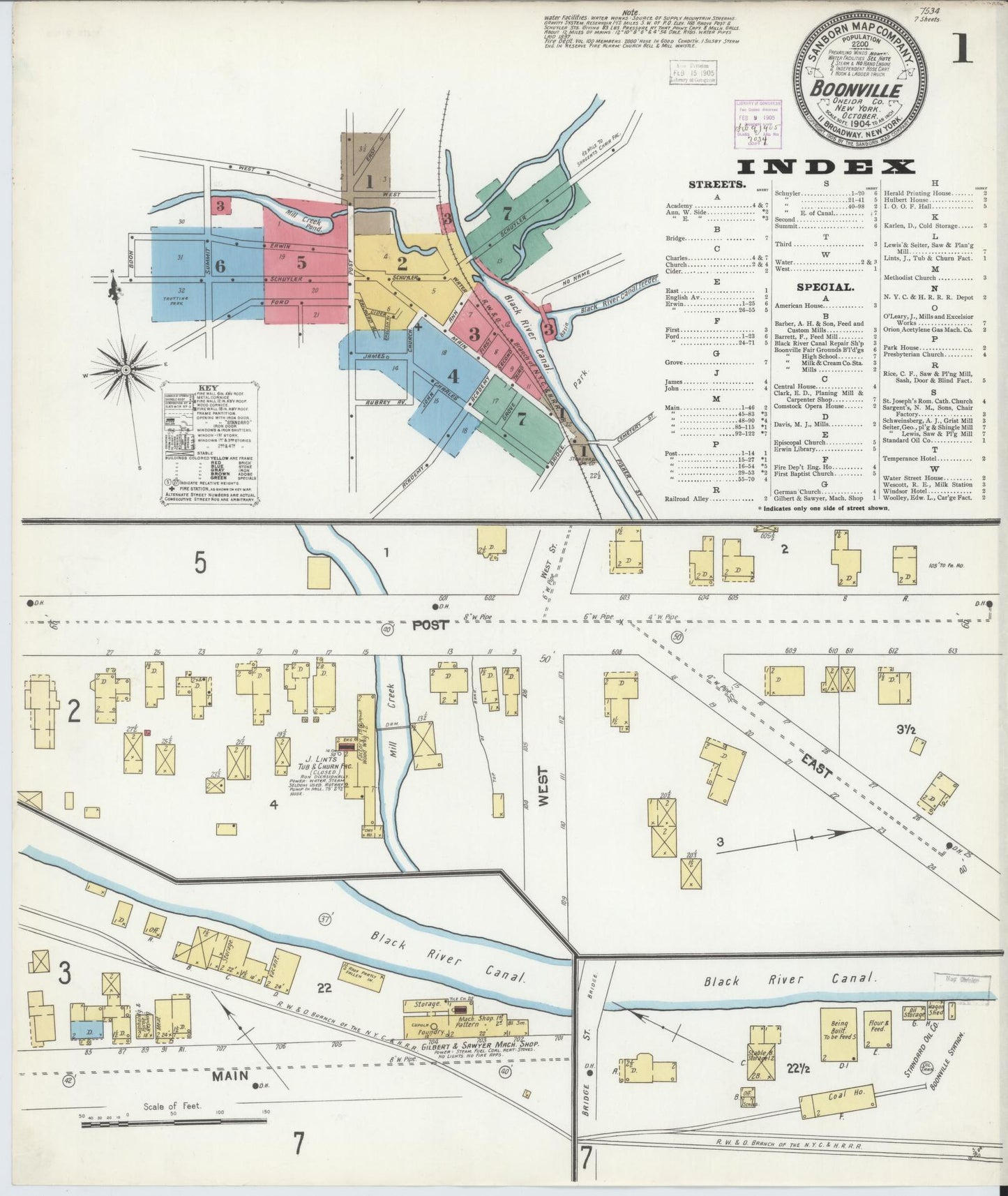 Sanborn Fire Insurance Map from Boonville, Oneida County, New York (1904), Sheet #0001 - Complete Map Set gallery image, historic Sanborn map, vintage wall art, New York New York