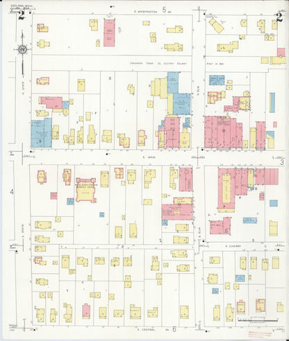 Sanborn Fire Insurance Map from Zeeland, Ottawa County, Michigan (1934), Sheet #0002 - Historic Sanborn Fire Insurance Map Print, vintage old map wall art, antique decor, genealogy gift, Michigan Michigan map