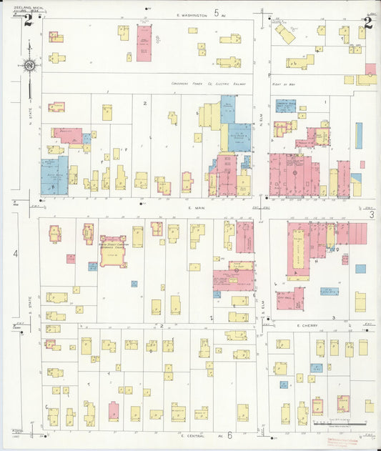 Sanborn Fire Insurance Map from Zeeland, Ottawa County, Michigan (1934), Sheet #0002 - Historic Sanborn Fire Insurance Map Print, vintage old map wall art, antique decor, genealogy gift, Michigan Michigan map
