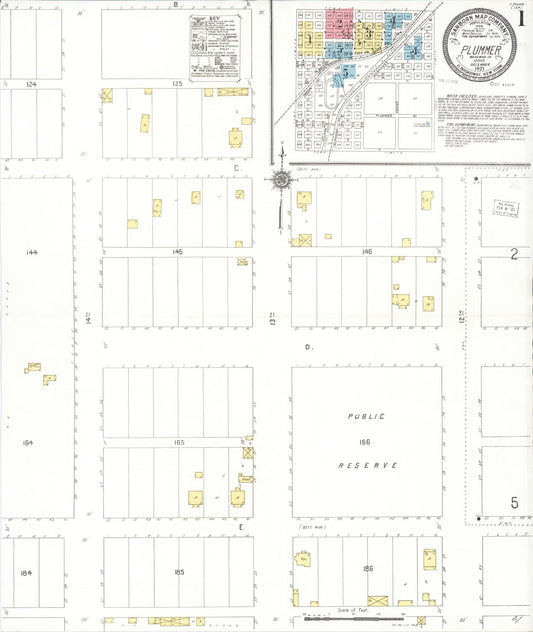 Sanborn Fire Insurance Map from Plummer, Benewah County, Idaho (1921), Sheet #0001 - Historic Sanborn Fire Insurance Map Print, vintage old map wall art, antique decor, genealogy gift, Idaho Idaho map