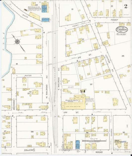 Sanborn Fire Insurance Map from Camden, Kent County, Delaware (1919), Sheet #0002 - Historic Sanborn Fire Insurance Map Print, vintage old map wall art, antique decor, genealogy gift, Delaware Delaware map