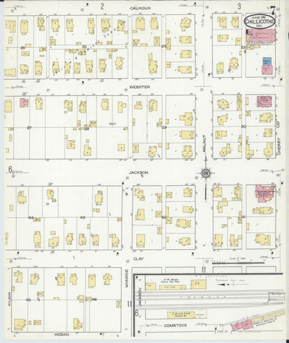 Sanborn Fire Insurance Map from Chillicothe, Livingston County, Missouri (1916), Sheet #0007 - Complete Map Set gallery image, historic Sanborn map, vintage wall art, Missouri Missouri