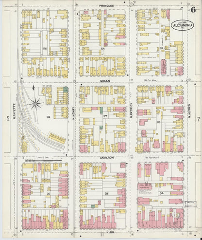 Sanborn Fire Insurance Map from Alexandria, Independent Cities, Virginia (1902), Sheet #0006 - Complete Map Set gallery image, historic Sanborn map, vintage wall art, Virginia Virginia