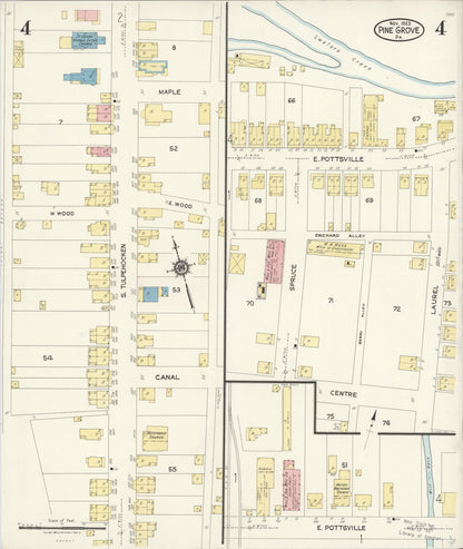 Sanborn Fire Insurance Map from Pine Grove, Schuylkill County, Pennsylvania (1923), Sheet #0004 - Complete Map Set gallery image, historic Sanborn map, vintage wall art, Pennsylvania Pennsylvania
