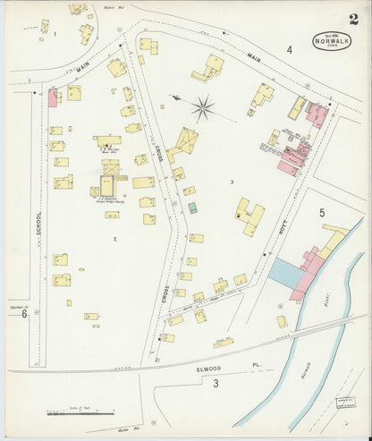 Sanborn Fire Insurance Map from Norwalk, Fairfield County, Connecticut (1896), Sheet #0002 - Complete Map Set gallery image, historic Sanborn map, vintage wall art, Connecticut Connecticut