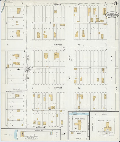 Sanborn Fire Insurance Map from Grand Rapids, Itasca County, Minnesota (1897), Sheet #0003 - Historic Sanborn Fire Insurance Map Print, vintage old map wall art, antique decor, genealogy gift, Minnesota Minnesota map