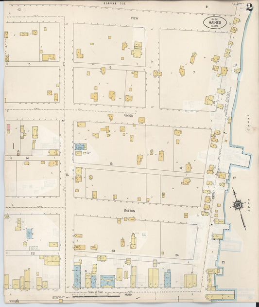 Sanborn Fire Insurance Map from Haines, Haines Census Division, Alaska (1948), Sheet #0002 - Historic Sanborn Fire Insurance Map Print, vintage old map wall art, antique decor, genealogy gift, Alaska Alaska map