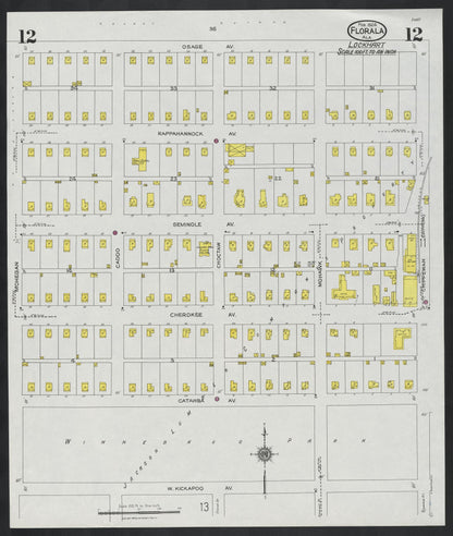 Sanborn Fire Insurance Map from Florala, Covington County, Alabama (1924), Sheet #0012 - Complete Map Set gallery image, historic Sanborn map, vintage wall art, Alabama Alabama