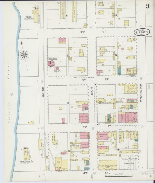 Sanborn Fire Insurance Map from Lacon, Marshall County, Illinois (1893), Sheet #0003 - Historic Sanborn Fire Insurance Map Print, vintage old map wall art, antique decor, genealogy gift, Illinois Illinois map