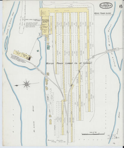 Sanborn Fire Insurance Map from Cloquet, Carlton County, Minnesota (1888), Sheet #0006 - Complete Map Set gallery image, historic Sanborn map, vintage wall art, Minnesota Minnesota