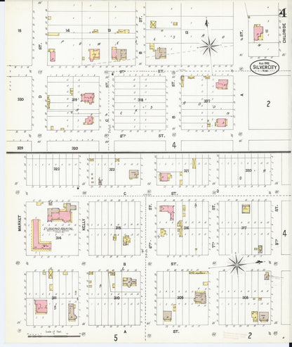 Sanborn Fire Insurance Map from Silver City, Grant County, New Mexico (1902), Sheet #0004 - Complete Map Set gallery image, historic Sanborn map, vintage wall art, New Mexico New Mexico