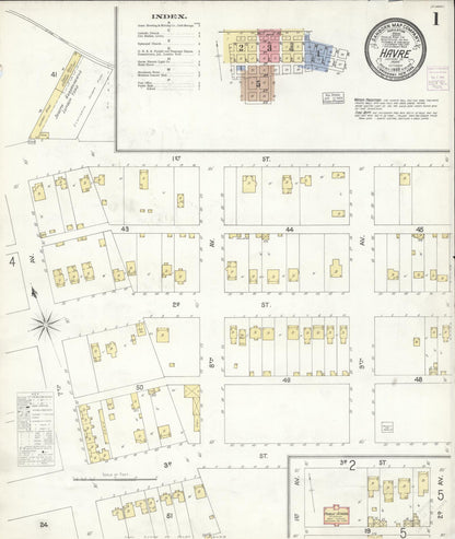 Sanborn Fire Insurance Map from Havre, Hill County, Montana (1903), Sheet #0001 - Complete Map Set gallery image, historic Sanborn map, vintage wall art, Montana Montana