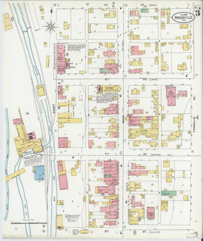 Sanborn Fire Insurance Map from Brookville, Franklin County, Indiana (1899), Sheet #0003 - Complete Map Set gallery image, historic Sanborn map, vintage wall art, Indiana Indiana