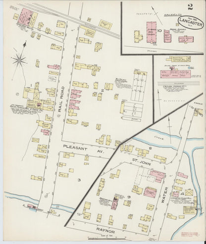Sanborn Fire Insurance Map from Lancaster, Erie County, New York (1885), Sheet #0002 - Complete Map Set gallery image, historic Sanborn map, vintage wall art, New York New York