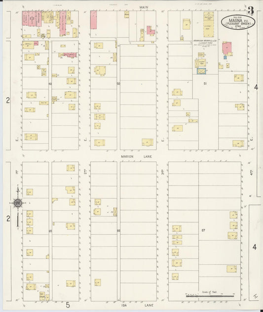 Sanborn Fire Insurance Map from Magna, Salt Lake County, Utah (1916), Sheet #0003 - Historic Sanborn Fire Insurance Map Print, vintage old map wall art, antique decor, genealogy gift, Utah Utah map