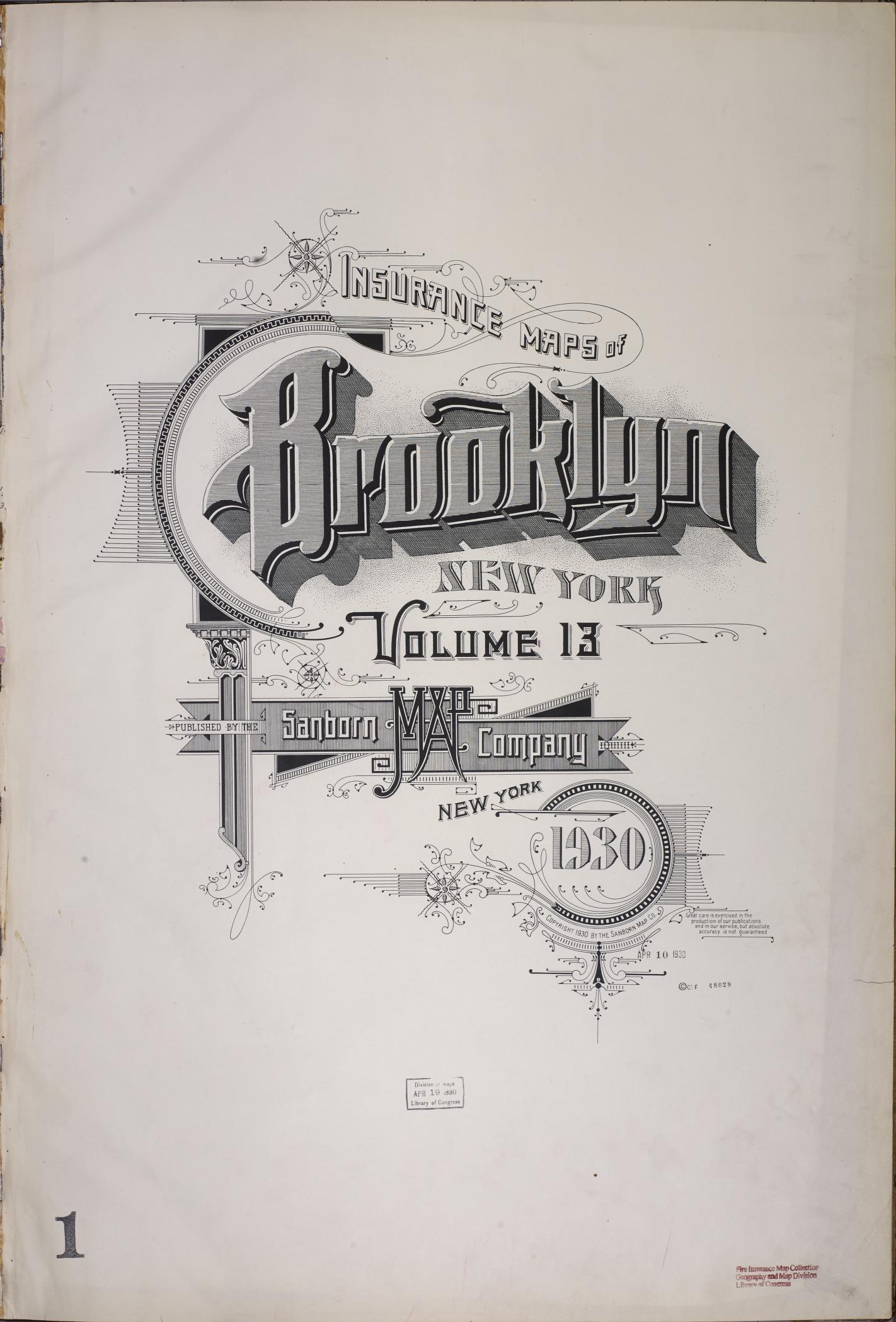 Sanborn Fire Insurance Map from Brooklyn, Kings County, New York. (1930) – Historic Sanborn Fire Insurance Map Print