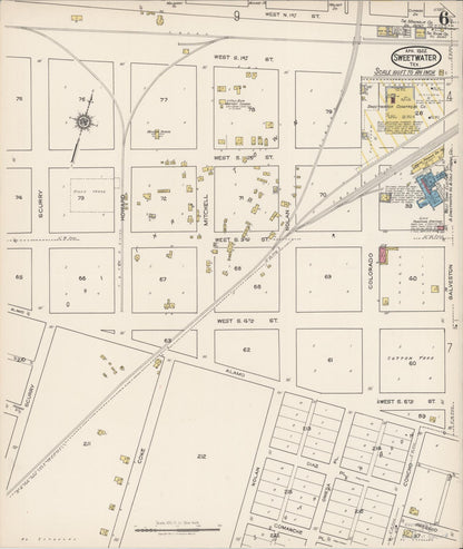 Sanborn Fire Insurance Map from Sweetwater, Nolan County, Texas (1922), Sheet #0006 - Complete Map Set gallery image, historic Sanborn map, vintage wall art, Texas Texas