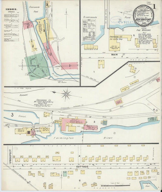 Sanborn Fire Insurance Map from New Hartford, Litchfield County, Connecticut (1897), Sheet #0001 - Complete Map Set gallery image, historic Sanborn map, vintage wall art, Connecticut Connecticut