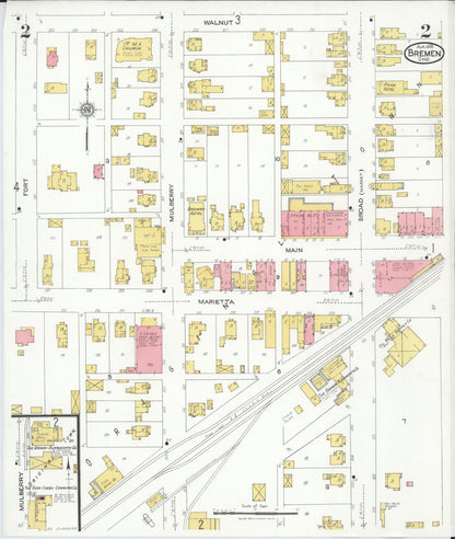 Sanborn Fire Insurance Map from Bremen, Fairfield County, Ohio (1926), Sheet #0002 - Complete Map Set gallery image, historic Sanborn map, vintage wall art, Ohio Ohio