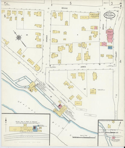 Sanborn Fire Insurance Map from Pulaski, Oswego County, New York (1911), Sheet #0007 - Complete Map Set gallery image, historic Sanborn map, vintage wall art, New York New York