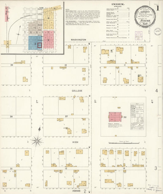 Sanborn Fire Insurance Map from Athena, Umatilla County, Oregon. (1900) – Historic Sanborn Fire Insurance Map Print