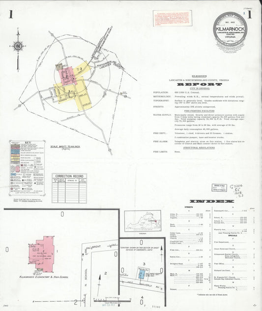 Sanborn Fire Insurance Map from Kilmarnock, Lacaster And Northumberland Counties, Virginia. (1952) – Historic Sanborn Fire Insurance Map Print