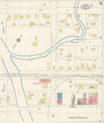 Sanborn Fire Insurance Map from Dayton, Columbia County, Washington (1916), Sheet #0005 - Complete Map Set gallery image, historic Sanborn map, vintage wall art, Washington Washington