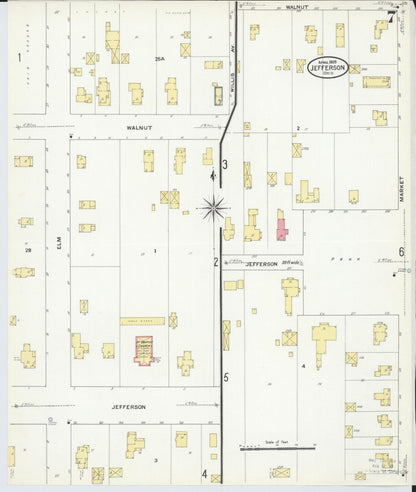 Sanborn Fire Insurance Map from Jefferson, Ashtabula County, Ohio (1909), Sheet #0007 - Historic Sanborn Fire Insurance Map Print, vintage old map wall art, antique decor, genealogy gift, Ohio Ohio map