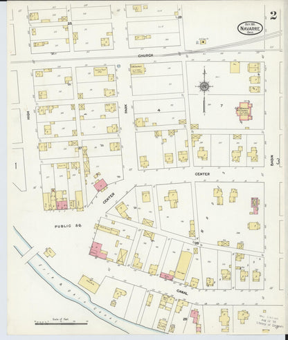 Sanborn Fire Insurance Map from Navarre, Stark County, Ohio (1911), Sheet #0002 - Historic Sanborn Fire Insurance Map Print, vintage old map wall art, antique decor, genealogy gift, Ohio Ohio map