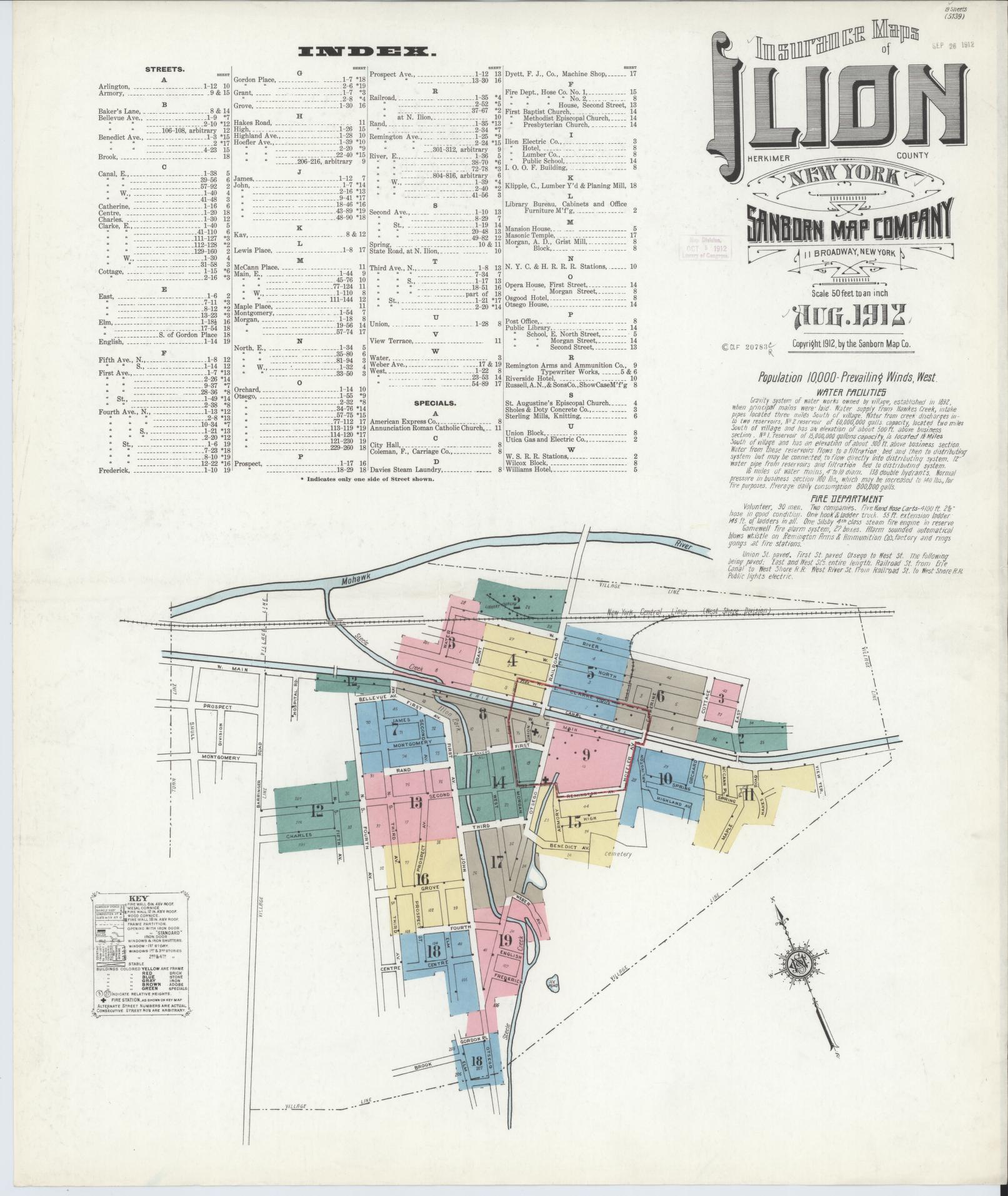Sanborn Fire Insurance Map from Ilion, Herkimer County, New York. (1912) – Historic Sanborn Fire Insurance Map Print