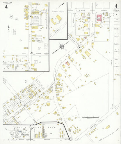 Sanborn Fire Insurance Map from Kilgore, Gregg County, Texas (1932), Sheet #0004 - Complete Map Set gallery image, historic Sanborn map, vintage wall art, Texas Texas