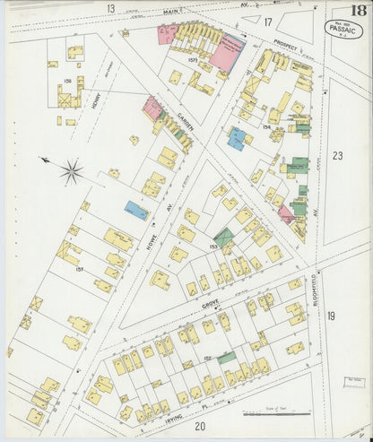 Sanborn Fire Insurance Map from Passaic, Passaic County, New Jersey (1899), Sheet #0018 - Complete Map Set gallery image, historic Sanborn map, vintage wall art, New Jersey New Jersey