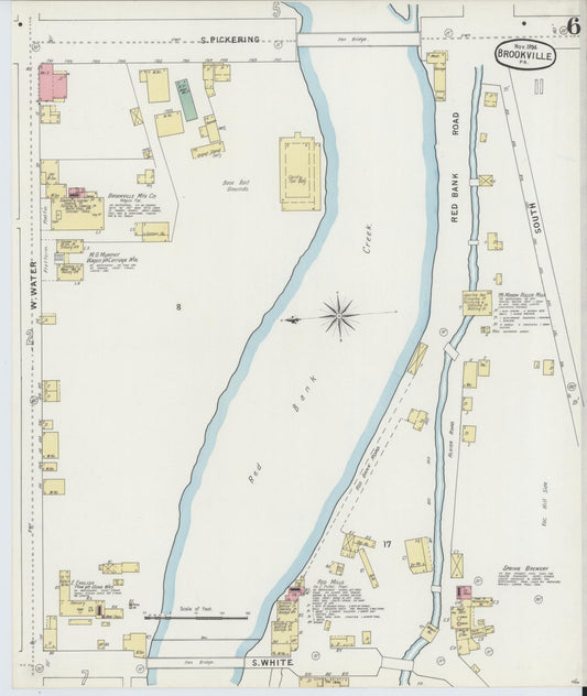 Sanborn Fire Insurance Map from Brookville, Jefferson County, Pennsylvania (1894), Sheet #0006 - Historic Sanborn Fire Insurance Map Print, vintage old map wall art, antique decor, genealogy gift, Pennsylvania Pennsylvania map