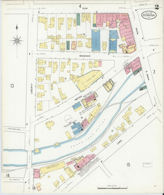 Sanborn Fire Insurance Map from Penn Yan, Yates County, New York (1909), Sheet #0002 - Complete Map Set gallery image, historic Sanborn map, vintage wall art, New York New York