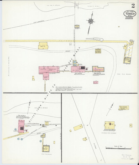 Sanborn Fire Insurance Map from Tower, Saint Louis County, Minnesota (1909), Sheet #0002 - Historic Sanborn Fire Insurance Map Print, vintage old map wall art, antique decor, genealogy gift, Minnesota Minnesota map